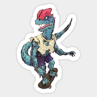 Dilophosaurus Skates Sticker